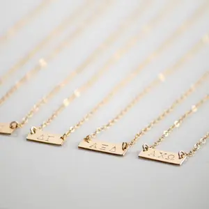 Gold Sorority Tag Necklace