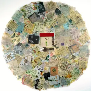 Vintage Scrapbooking Paper, 366pcs/set Retro Craft Paper, Old Times Letters Plant Leaves for DIY Scrapbooking Projects and Journals