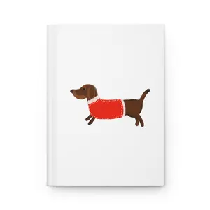 Dachshund Notebook – Cute Wiener Dog Journal with Red Sweater Hardcover