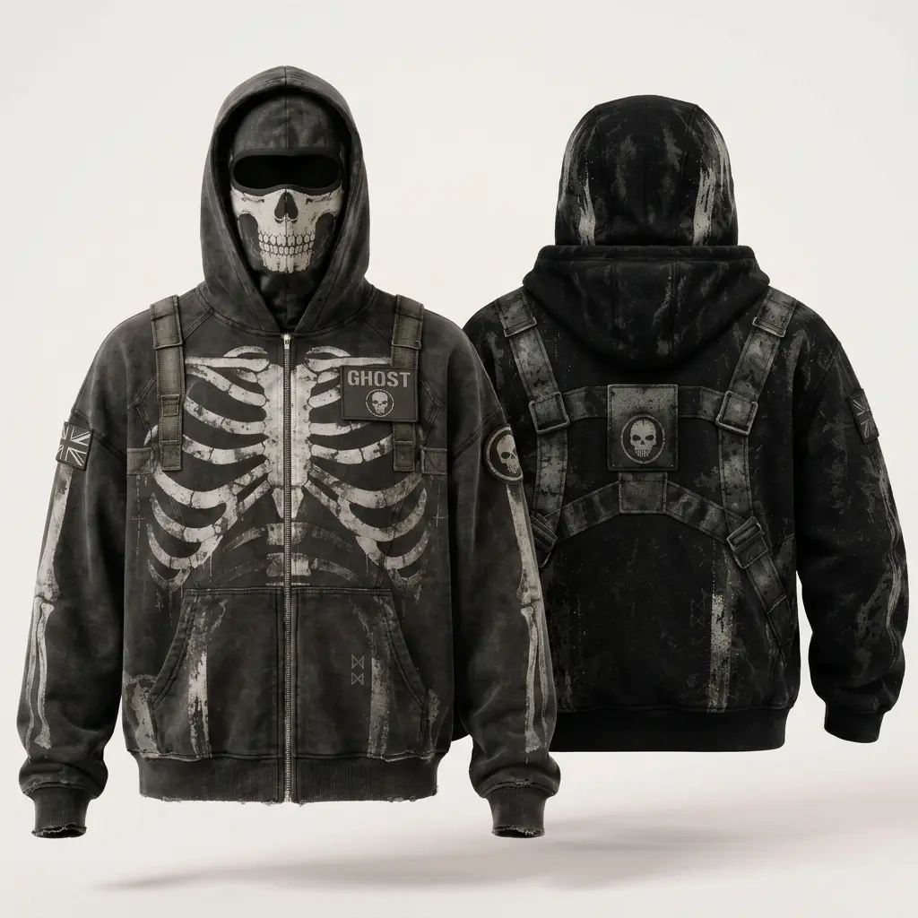 Bravo Six Going Dark Hoodie - Skull Design, Zip-Up Front, Long Sleeve, Casual Style, Perfect for Everyday Wear