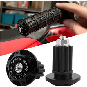 2PCS Universal Motorcycle Handlebar End Caps Aluminum Alloy Bar Ends Plugs Fit 22 mm 7/8" Handlebars for Most Dirt Bikes Mountain Bike Electric Bike