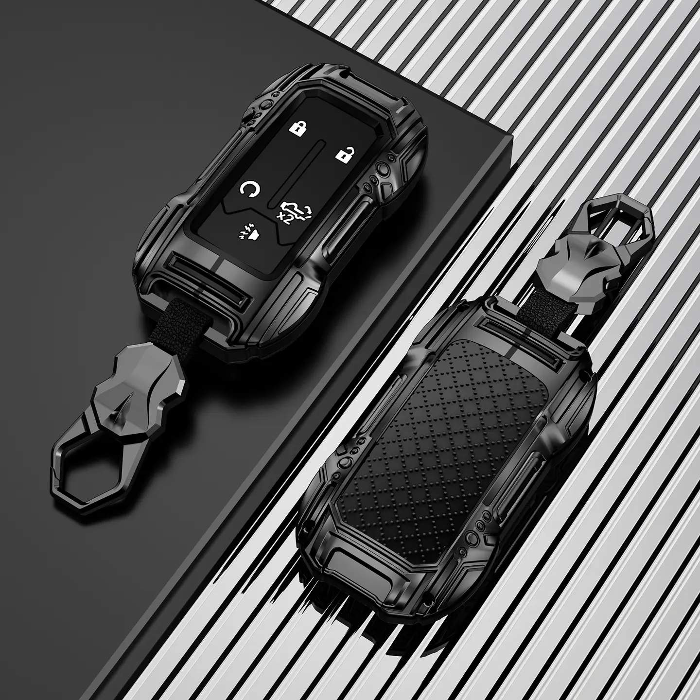 5-Button Key Fob Cover for Chevy Silverado & GMC Sierra 2019-2023 1500 2500HD 3500HD Truck Accessories Protection