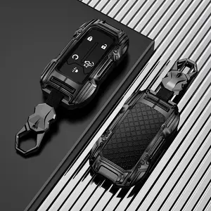 5-Button Key Fob Cover for Chevy Silverado & GMC Sierra 2019-2023 1500 2500HD 3500HD Truck Accessories Protection