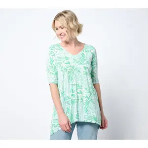 Belle by Kim Gravel Rayon Spandex Paradise Elbow Sleeve Tunic