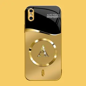Suitable for [iPhone Xs] high-end MagSafe phone case，Choose from any of the 26 letters， The pattern features a printed effect and is not 3D-dimensional YM99