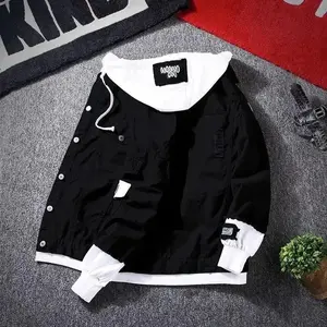 New Spring Autumn Denim Jacket For Men Trendy Korean Style Casual Baseball Uniform Versatile Couple Jacket regular fit casual style colorblock raglan Longsleeves Womenswear Coats Day
