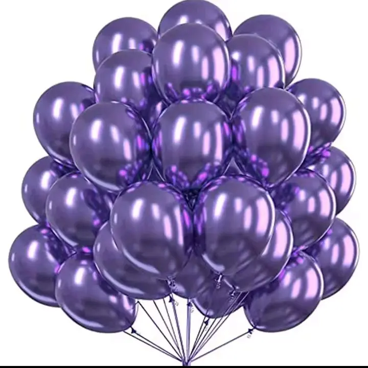 20 12IN CHROME MATALIC PURPLE BALLOONS