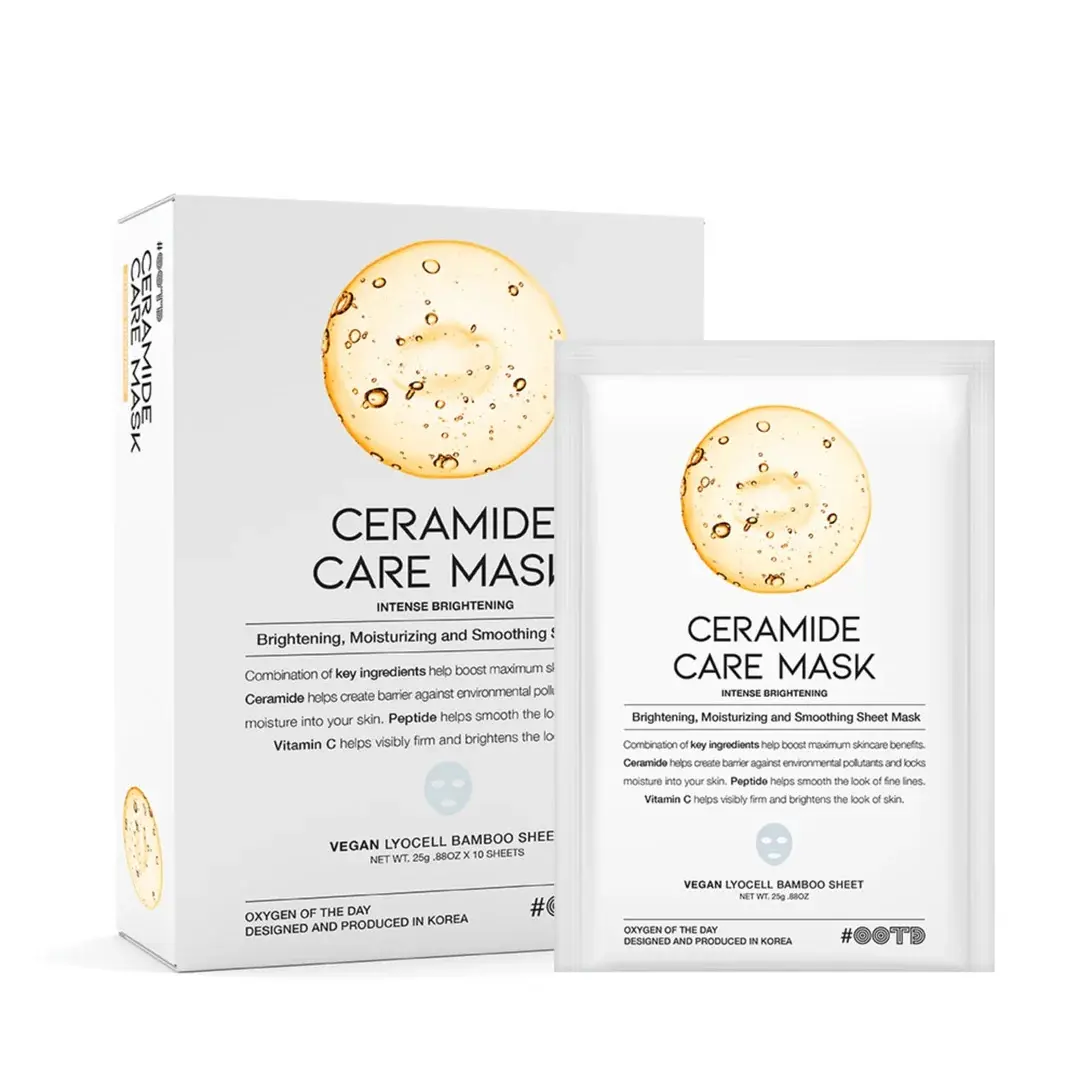 [Official #OOTD Partner] Ceramide Brightening Sheet Mask For Face, Moisturizing, Anti Aging Ceramide, Peptide, Vitamin C, EVE Vegan 10EA Beauty Mask Daily Face Mask