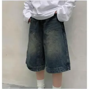 Nexus Garbs  Y2K Vintage Baggy Jean Shorts Womens Washed Wide Leg Capri Pants Casual Barrel Jeans Denim Shorts Mens Oversized Jorts
