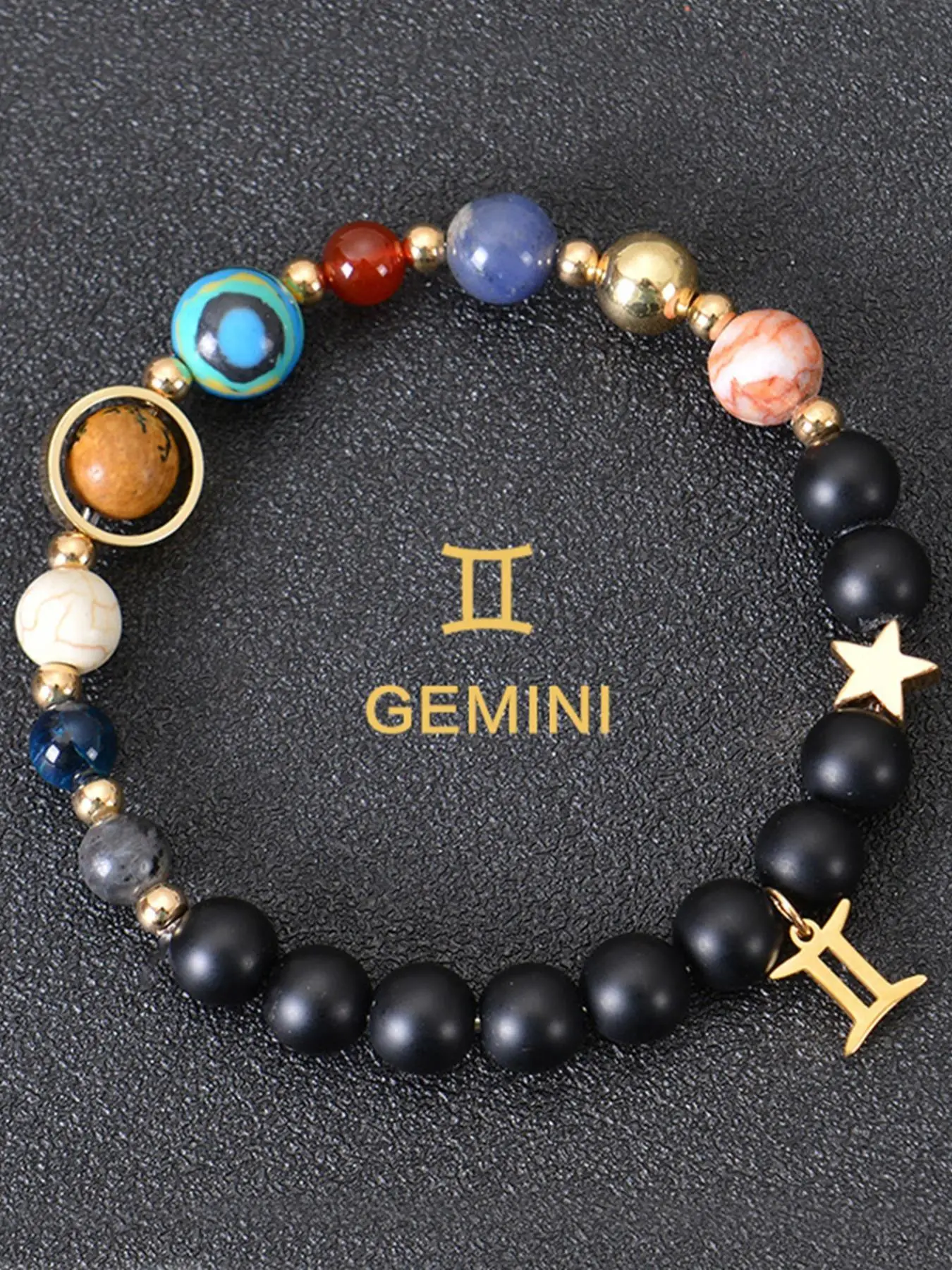 Constellation Design Beaded Bracelet, Fashionable Stone Beaded Couple Bracelets for Women & Men, Adjustable Bracelet, Trendy All-match & Exquisite Sta