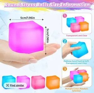 Aurora Ice Cube Squishy (1pc) – Slow Rising Stress Relief Toy, Super Satisfying Squeeze