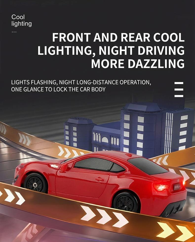 PlayGenie 1/64 RC Drift Car JDM Toyota AE86, GT86 & Supra MK4 Officially Licensed, Mini Drift Car with Detachable Body, LED Lights, Dual-Speed Mode, USB Rechargeable – Perfect Gift for Kids & Collectors