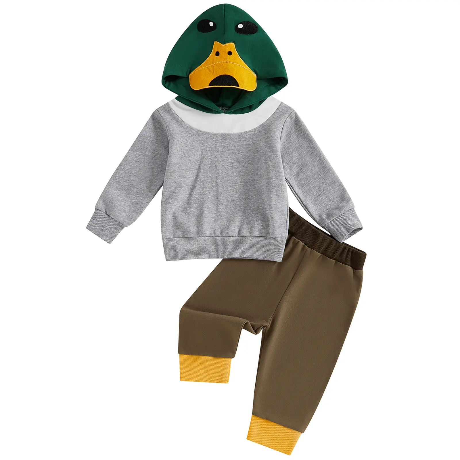 Toddler Baby Boy Fall Winter Clothes Mallard Duck Hooded Sweatshirt Long Sleeve Hoddies and Pants Cute Outfit Sets
