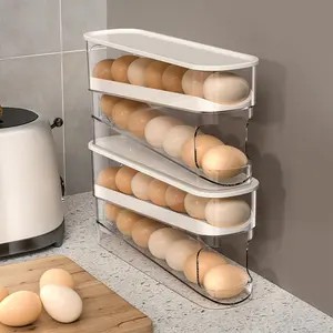 Upgraded Rolling Egg Holder for Fridge Egg Dispenser Automatic Rolling Storage Container for Countertop Kitchen & Outdoor Use