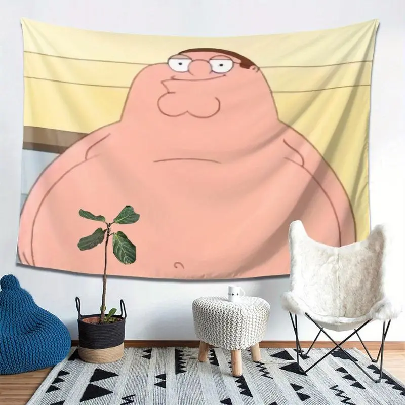 Peter Griffin Album Cover Tapestry - Soft Peach Beige Polyester Wall Hanging, Lightweight and Machine Washable Home Decor for Bedroom, Living Room