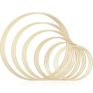 18Pcs Bamboo Rings Set 6 Sizes DIY Bamboo Hoops Set Multipurpose Bamboo Wreath Smooth Craft Hoop for DIY Wedding Wreath Decor Dream Catcher 15cm 18cm 20cm 23cm 26cm 30cm
