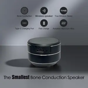 Mini Bone Conduction Speaker, Wireless Desktop Speaker with Suction Cup, TWS Small Speaker, Stereo Sound, Perfect Gift for Friends and Family