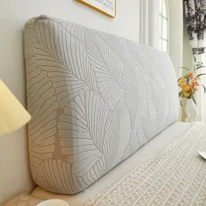 1pc Modern Minimalist Contemporary Design Large Leaf Pattern Headboard Cover, All-Around Dustproof & Stain-Resistant, Soft Washable Universal Headboard Protector
