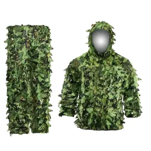 2026 3D Spring Serrated Bionic Leaf Camouflage Suit, Hunting Suit, Camouflage Clothing, Realistic Outdoor Concealment Camouflage. Suitable for Jungle Hunting, CS, Birdwatching Photography, or Halloween, Camouflage Suit