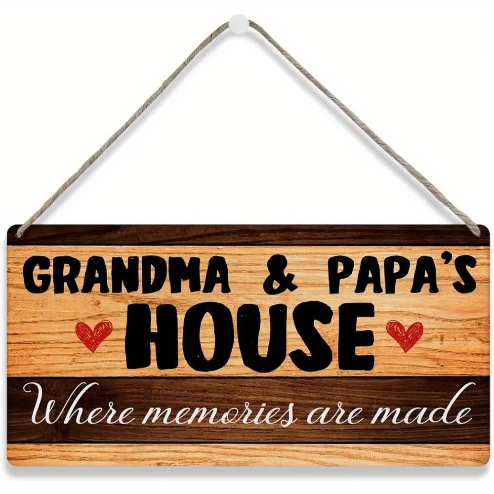 Rustic Wooden Grandparents Welcome Sign - Heartfelt Keepsake Rectangle Farmhouse Wall Art Plaque, Decorative Gift for Grandma & Papa Birthdays Holidays, Ideal for Grandparents' Homes