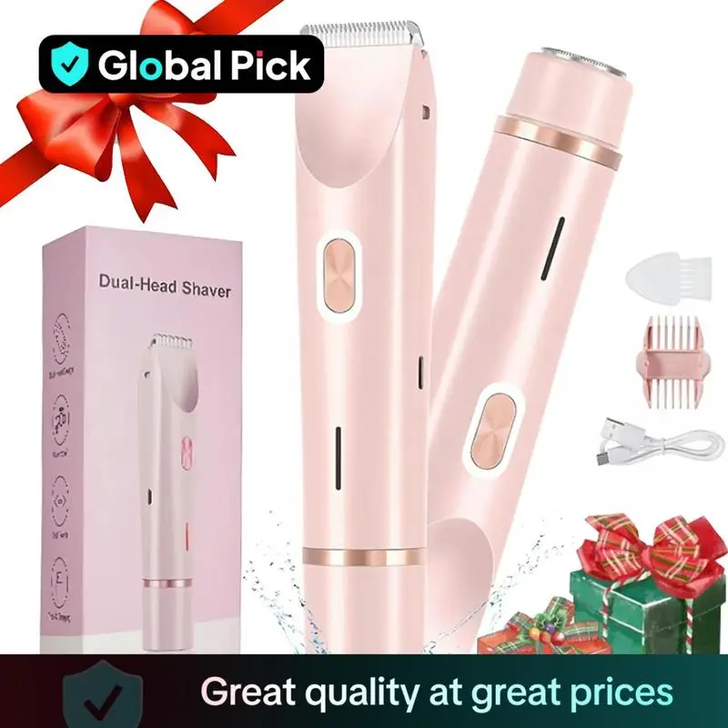 Mother's Day Gift, Electric Hair Trimmer for Women, 1 Box Rechargeable 2 in 1 Body & Facial Diffuser Hair Removal Double Head Trimmer for Face Underar