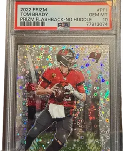 2022 PRIZM Tom Brady PF1 Gem MT Flashback-No Huddle Card #77913074 PSA Graded 10