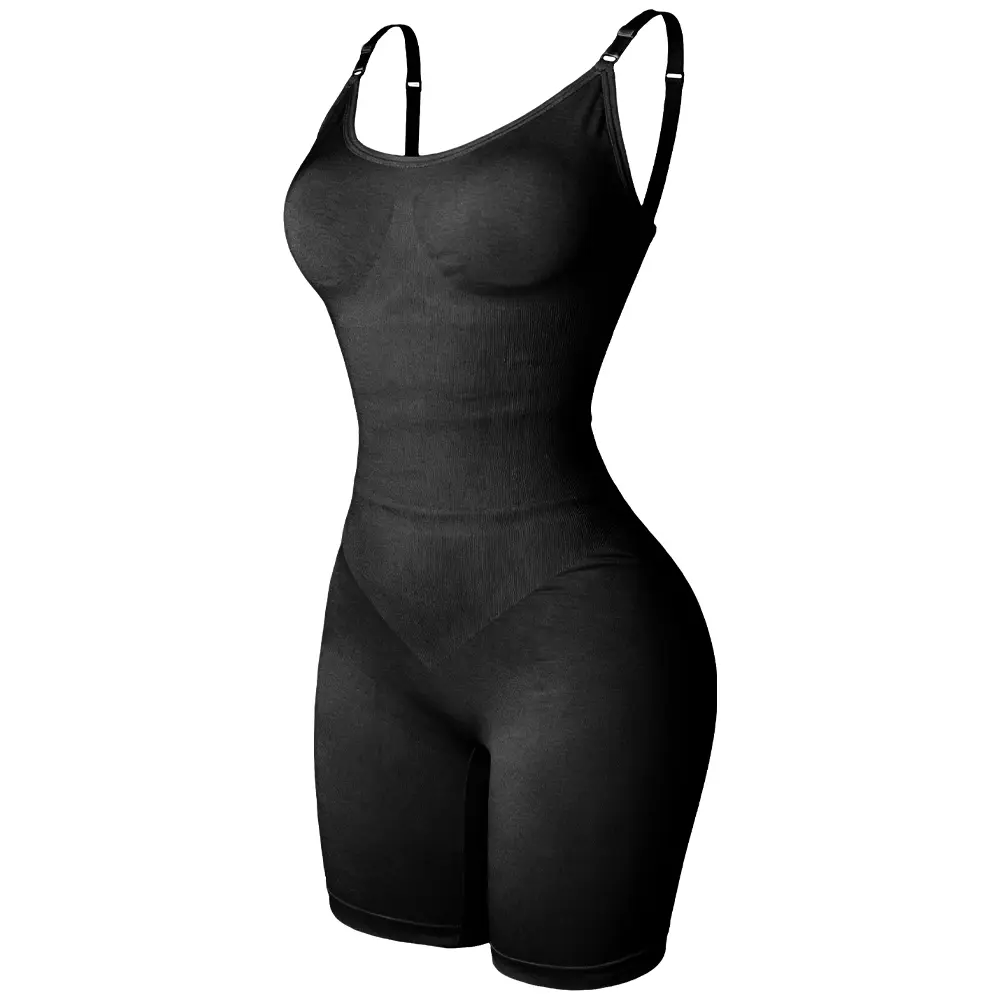Women's Seamless Compression Shapewear Bodysuit - Sleeveless, Spaghetti Strap, Tight-Fitting with Arm Cuffs, Waist & Chest Bindings for Enhanced Silhouette, Adjustable Ab Control Abdominal Compression Garment (Multi-Color), Ab Control Shapewear Bodysuit
