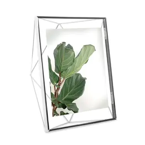 Umbra 8x10 in. Chrome Prisma Metal Rectangular Photo Frame - Compact Floating Wall, Room & Desk Display, Christmas Home Decor, Ideal Gift