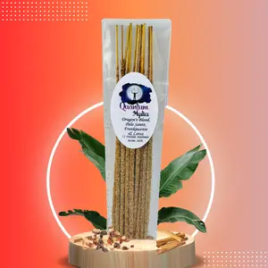 Dragon's Blood Palo Santo, Frankincense & Lotus Handmade Artisanal Incense Sticks - Set of 12, Non-Chemical - Bamboo Charcoal Aromatic in Nature