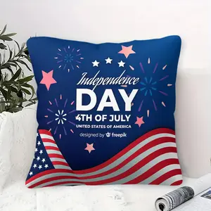 4th of July Independence Day Throw Pillow, Patriotic American Flag Cushion, Star & Fireworks Accent Pillow (Includes Pillow Core), USA Holiday Decor for Bedroom & Dorm, Perfect Patriotic Gift