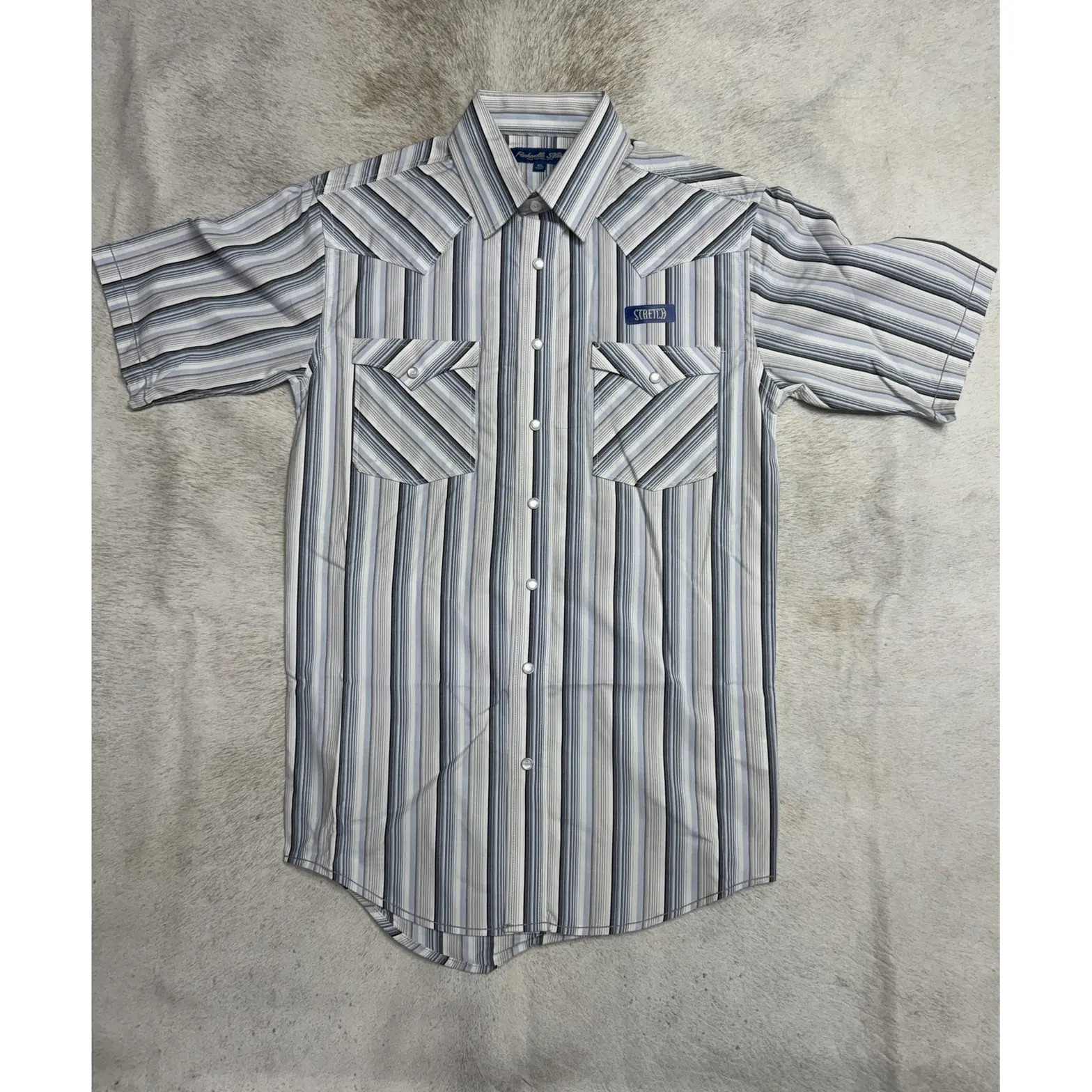 Men's short sleeve two pocket button Sky blue By Panhandle
