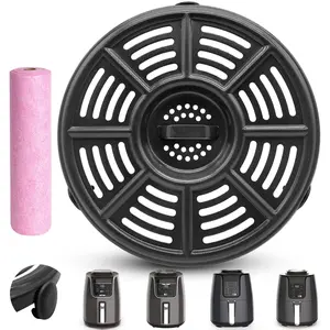 Air Fryer Accessories For Af101 4 Qt Af161 Max Xl Af150  8.2'' Round Food Grade Grill Pan Plate Crisper Replacement Parts Tray Rack Dishwasher Safe