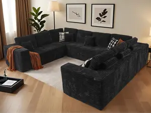 Viral Boneless Oversize Cloud Sectional Couch U Shape Upholstered Modern Modular Sofa with Deep Seat, No Assembly Required, Plush Corduroy Fabric