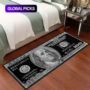 Dollar Rug, 1 Count Long Runner Rug with Vintage Dollar Pattern, Soft Machine-Washable Indoor Floor Rug for Living Room, Bedroom, Kitchen, Bathroom and Hallway, Gift for Boys