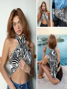 Scarf for hair, head, neck, and purse - Women's Zebra Print Scarves (Trendy Animal Pattern) Stylish Bandana for Summer Beach, Festival Vibes & Daily Fashion, Elevate Your Look with Wild Elegance, Perfect Accessory for Outings, Parties & Chic Street Style