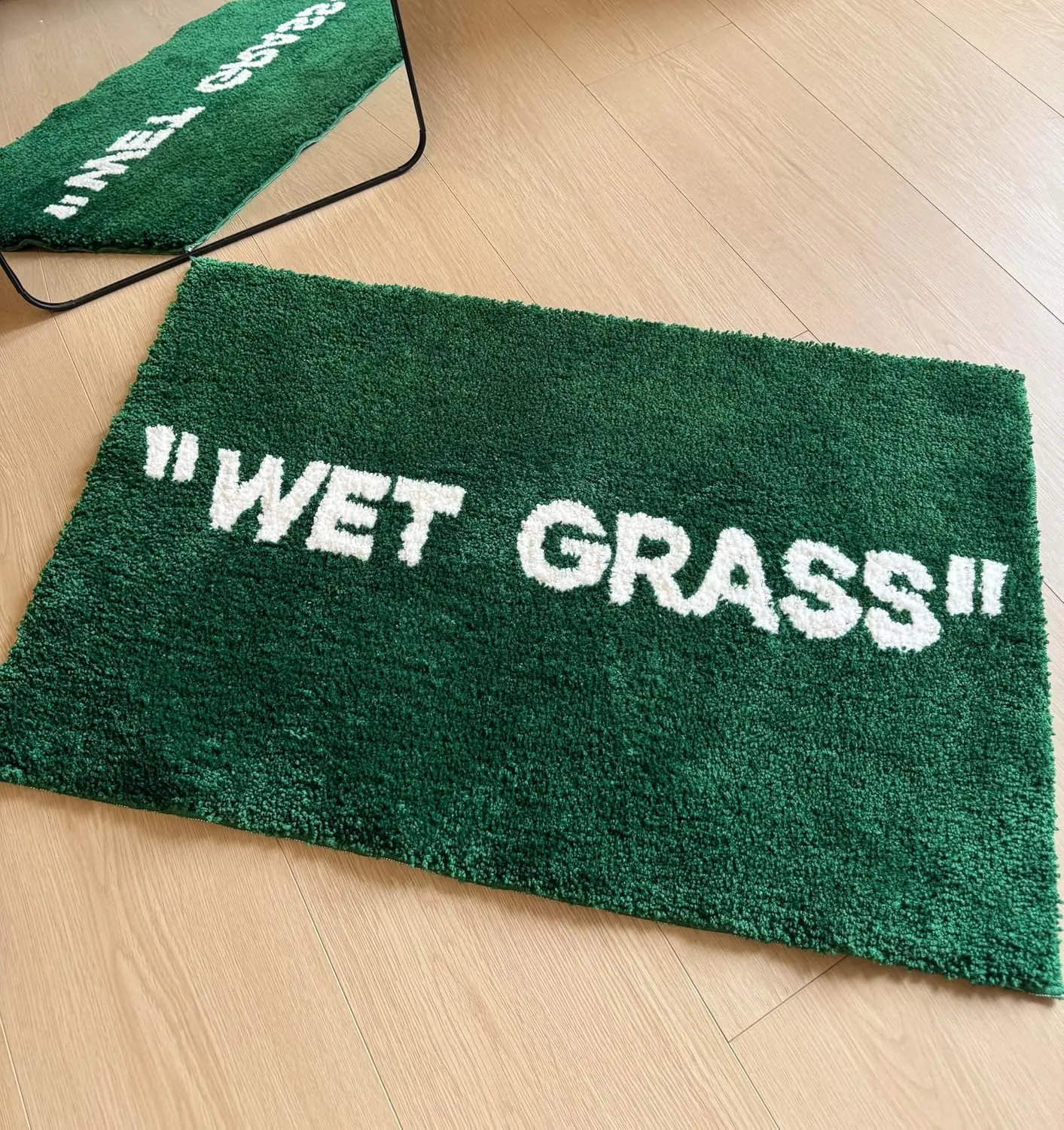 HYPEECE Wet Grass Rug, 32"x20" Cool Rugs for Bedroom Aesthetic, Ultra Thick Flocked Hypebeast Room Decor, Highly Absorbent Non-Slip Machine Washable Area Rug for Man Cave, Teens & Kids Room