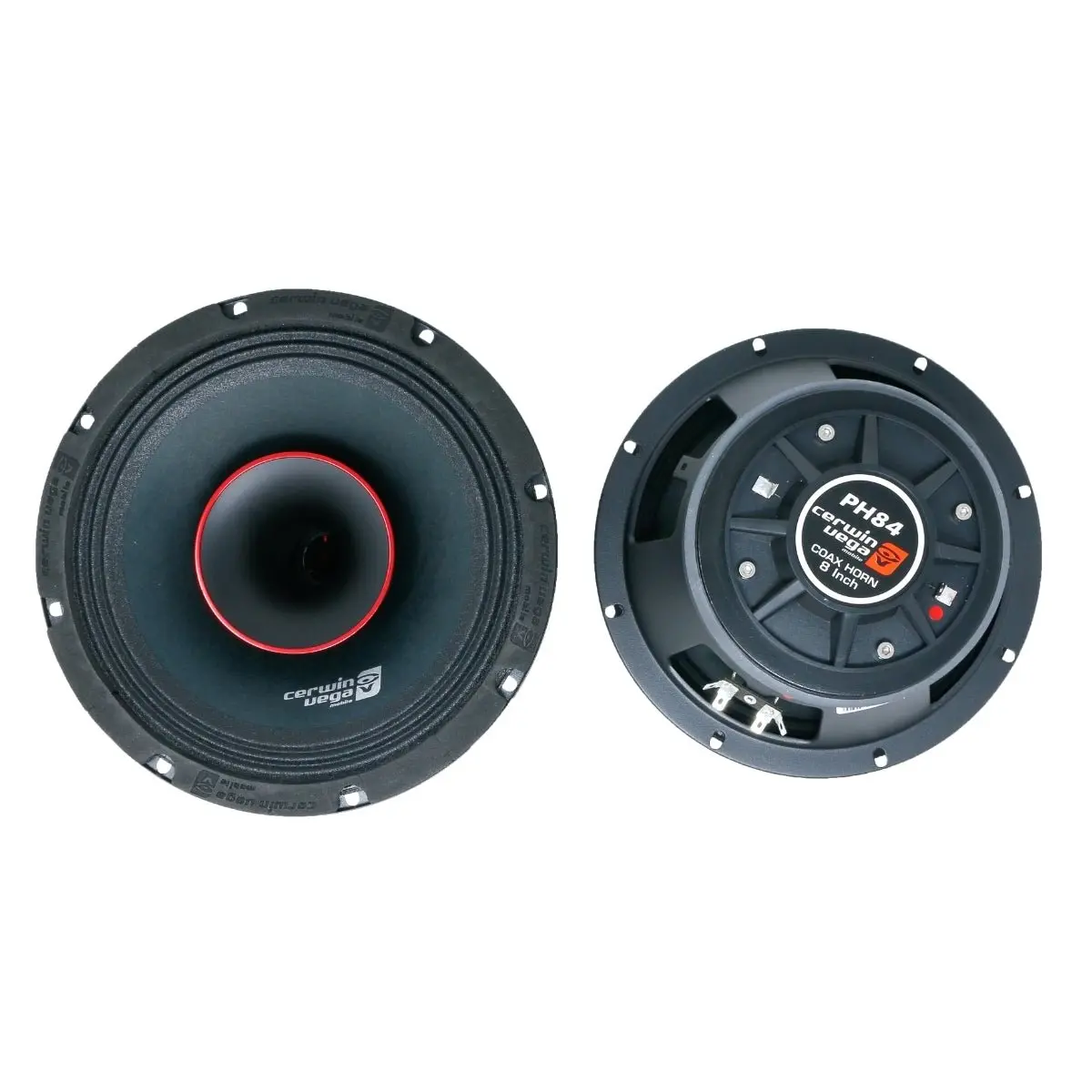 8 in PRO Series 2-Way Full-Range Coaxial Horn Car Speakers, PH84 - Crystal-Clear Vocals, Minimal Distortion, Crisp Highs