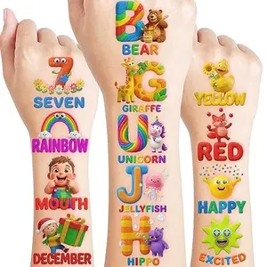 120 Pcs Pre-cut Preschool Learning Temporary Tattoos for Kids