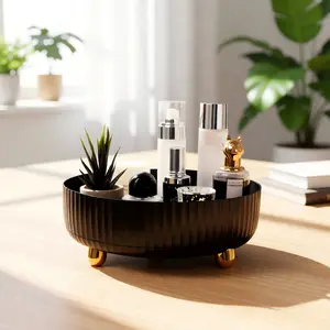 2026 Rotatable black Countertop Organizer for Cologne: Vanity Organizer , Bathroom Counter Organizer for Razor, Shaving Lotion, Skincare, Deodorant, Perfume Perfect for Bathroom & Bedroom Storage