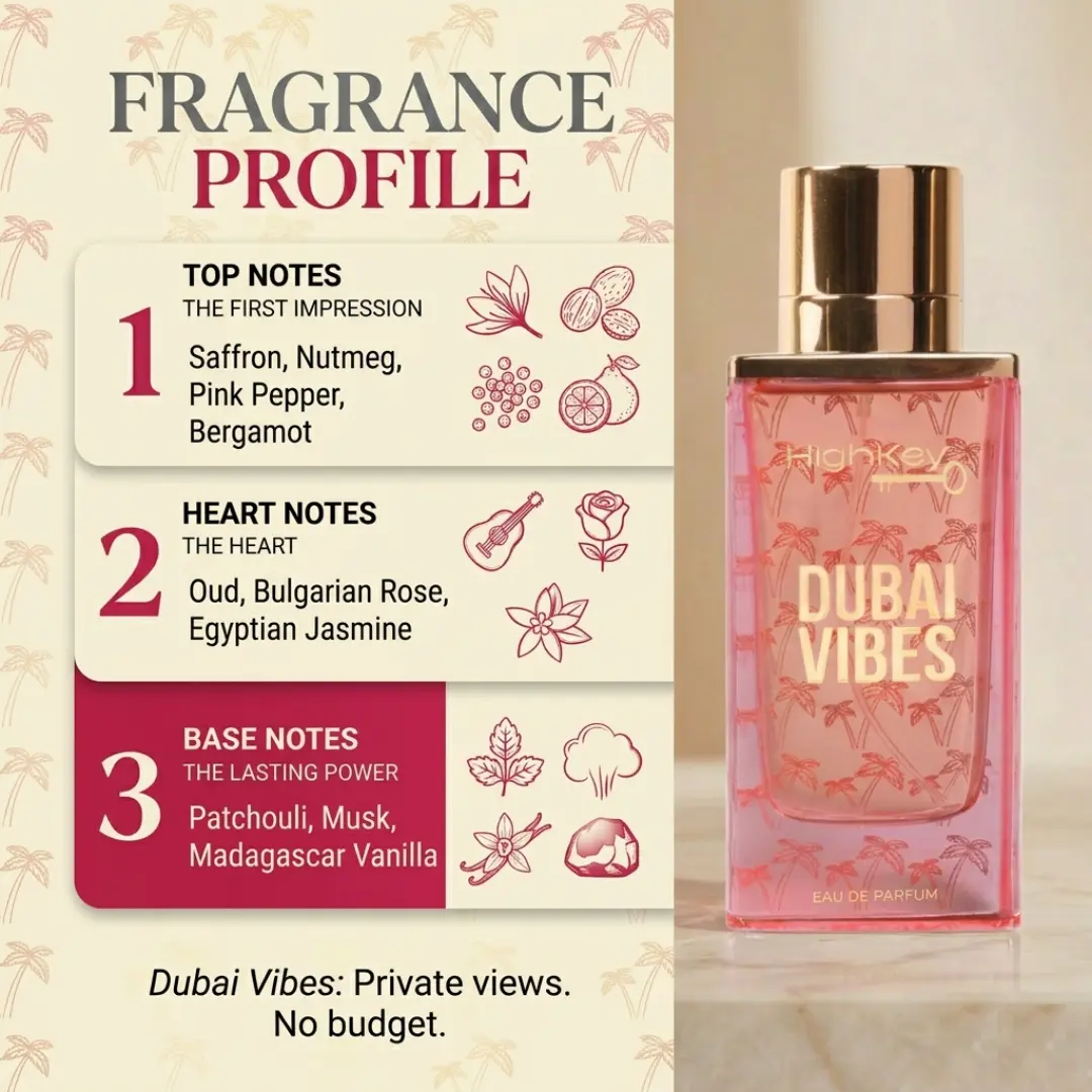HighKey Dubai Vibes Perfume - Luxurious, Bold, Alluring - Crafted
