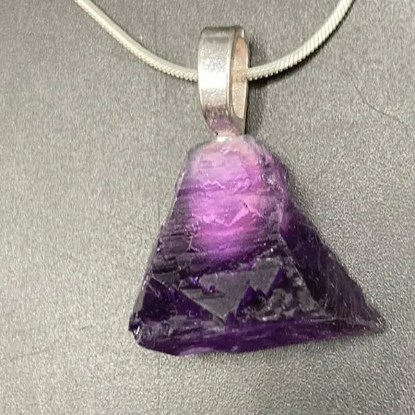 Fluorite crystal window pendant
