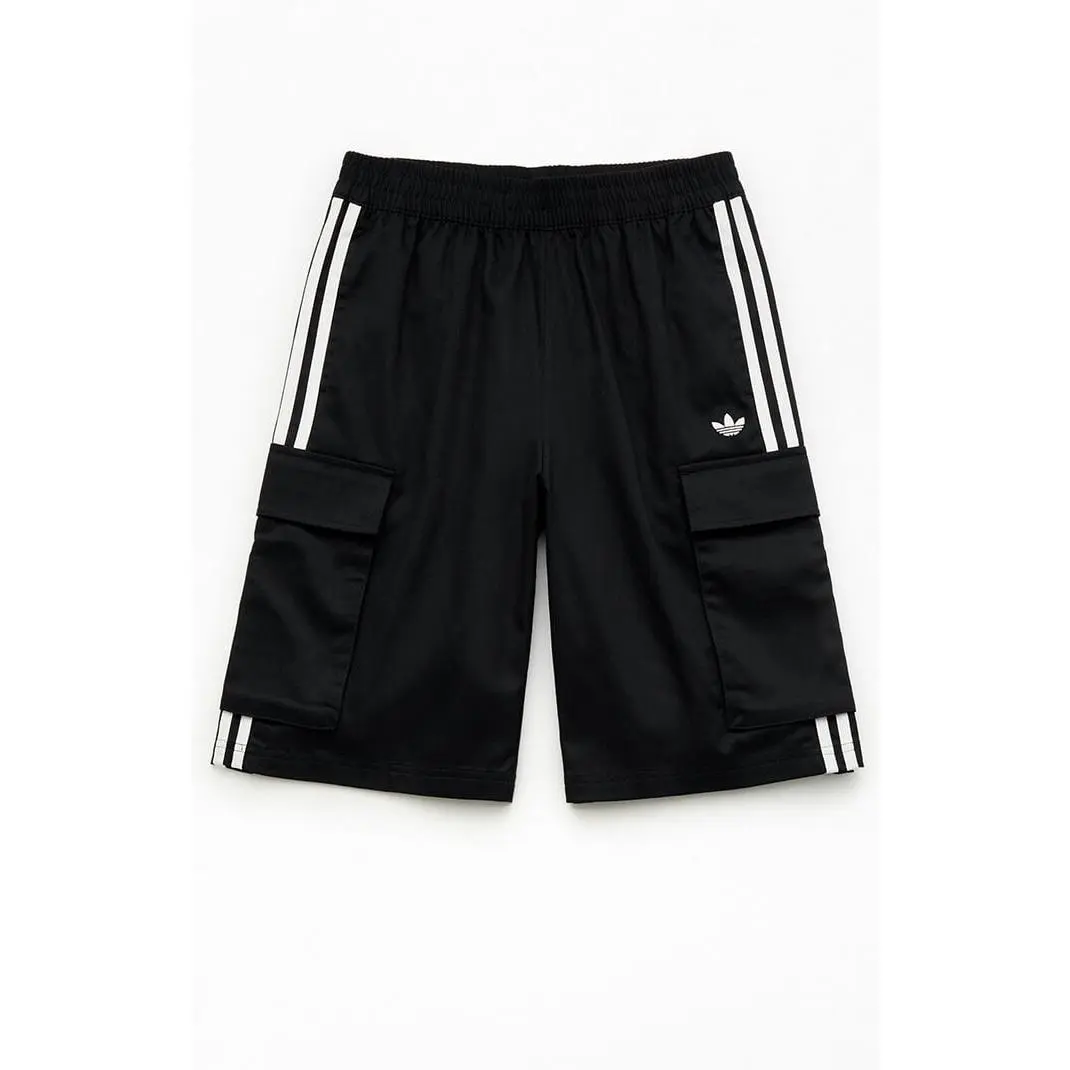 adidas Kids Black 3-Stripes Cargo Shorts