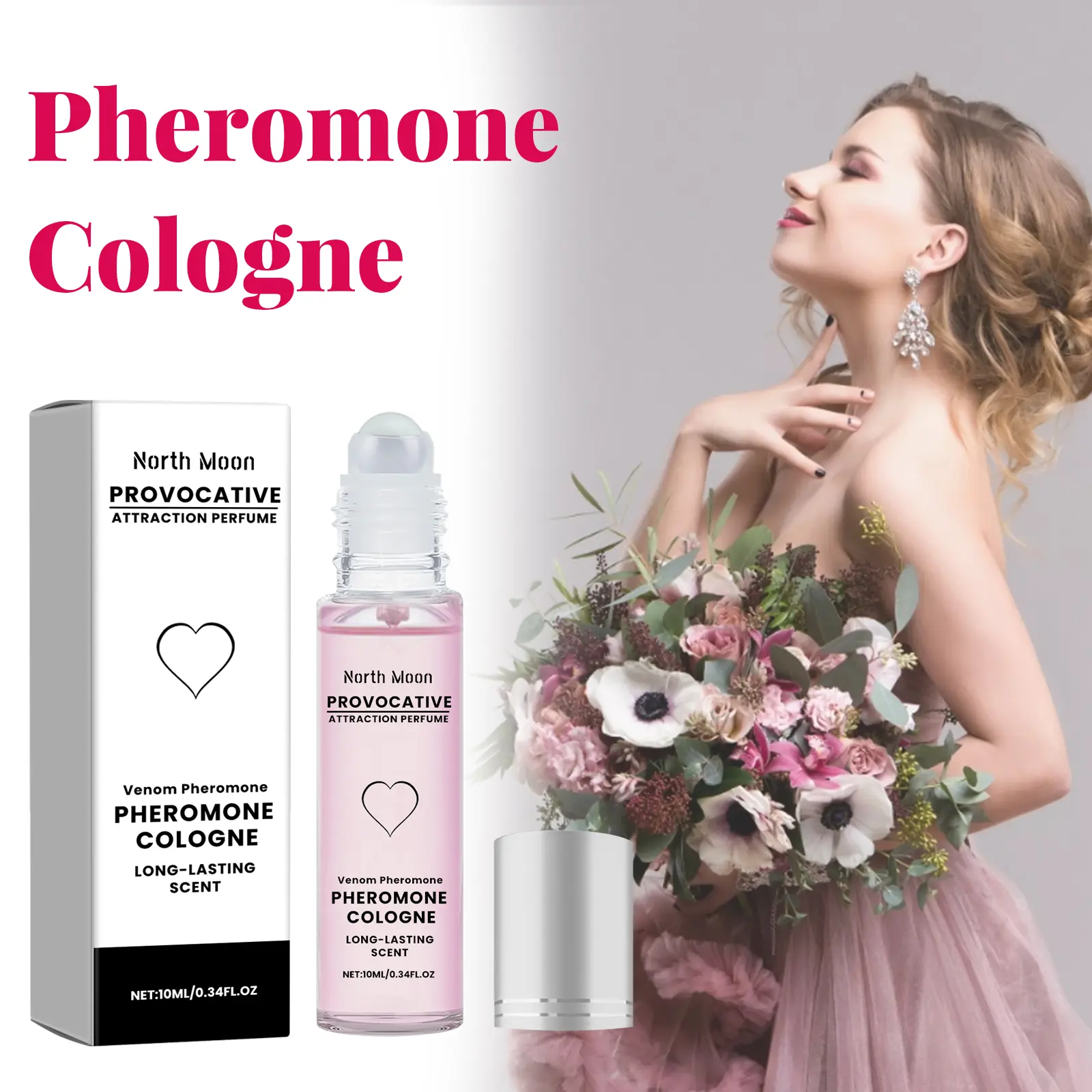 North Moon Pheromone Cologne, Natural Fresh Portable Lasting Fragrance Mild Light Fragrance Niche Perfume