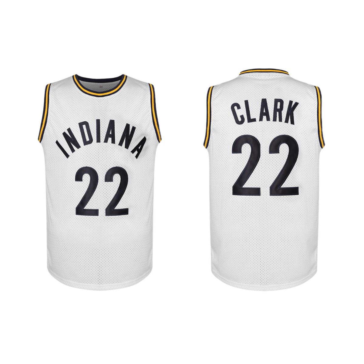 Men/Women's #22 Clark Breathable Mesh Basketball Jersey Crew Neck Red&Yellow Striped Lightweight Sleeveless Top with Embroidered Lettering Indiana Vibes Set Men/Women's #22 Clark Breathable Mesh Basketball Jersey Crew Neck Red&Yellow Striped Lightweight Sleeveless Top with Embroidered Lettering Indiana Vibes Set