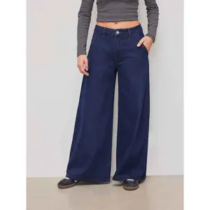 Cider [size 0-10] Cider Denim Mid Rise Solid Pocket Baggy Jeans