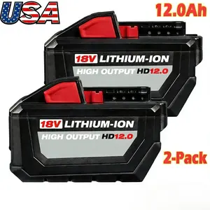Small -12Ah Battery For Milwaukee For M18 18V Lithium High Output 48-11-1880 48-11-1890