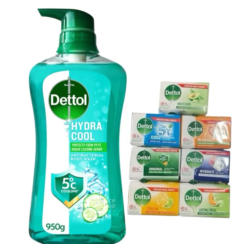 Dettol Hydra Cool Antibacterial Hydrating Body Wash, Menthol & Cucumber Scent, 950g Moisturizing Daily Body Cleanser for Bath & Shower Care