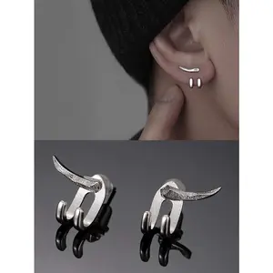 1 pair Vintage Charm Punk Earrings for Men Detachable Dual Purpose Stud Earrings Prong Ear Men Party Jewelry