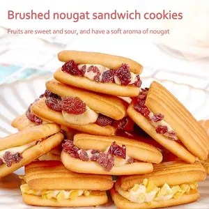 Pull-Apart Stretchy Nougat & Buttery Shortbread Sandwich Cookies, 8.82oz Low-Sodium Sweet Treats, 3-Month Shelf Life Snack