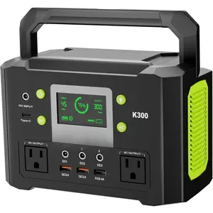 Portable Power Station, 110V/300W Pure Sine Wave Solar Generator, 222Wh Backup  With AC Outlet/QC 3.0/Type-C/LED Light for CPAP Family  Outdoor Camping RV Travel.